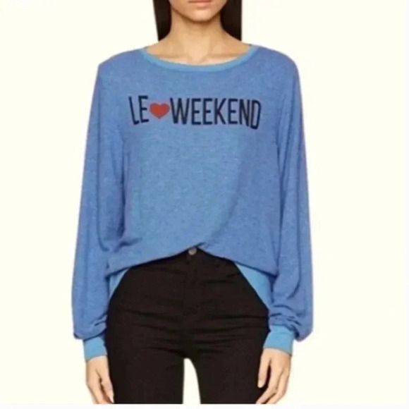 Wildfox LE WEEKEND Blue Baggy Beach Jumper - Picture 1 of 5